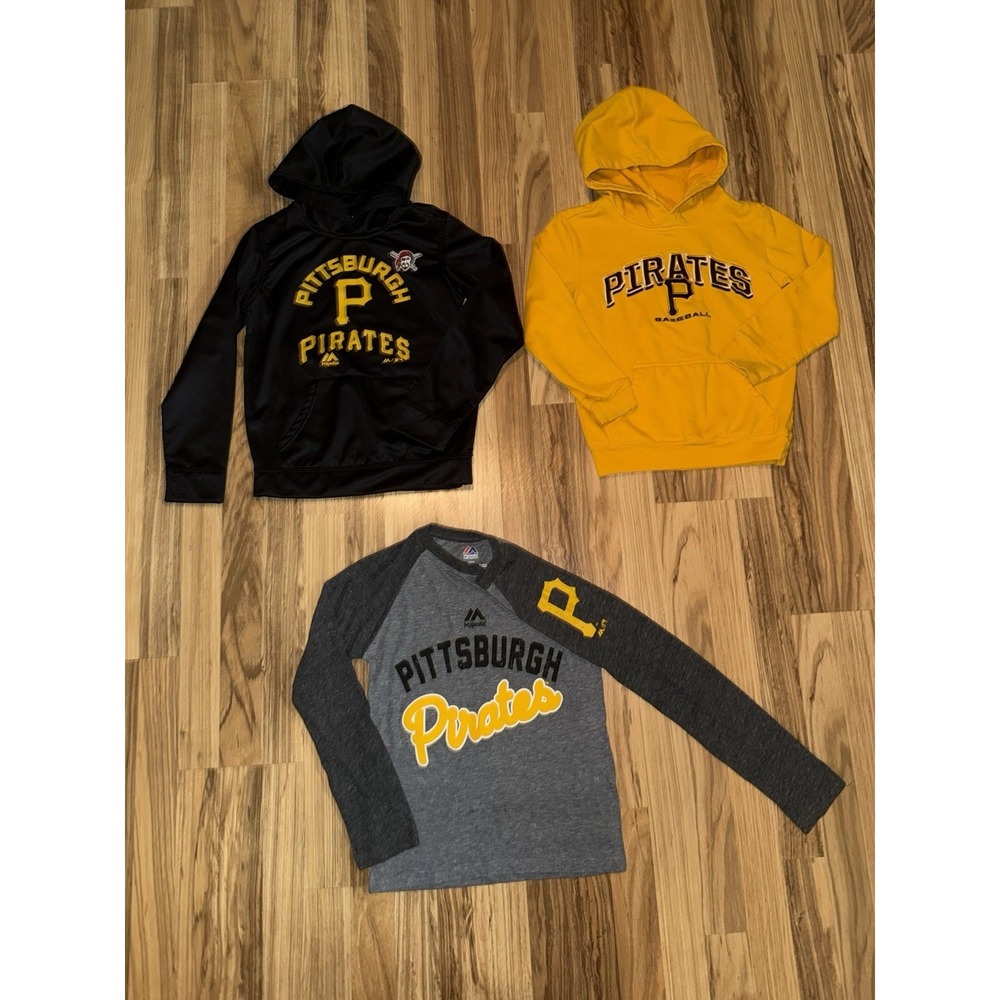 Pittsburgh Pirates Majestic Outer Stuff Boys‎ Sz Small 8 Hoodie Sweatshirt Lot